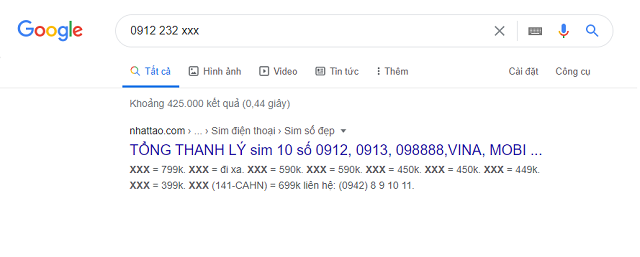 Kiểm tra bằng Google