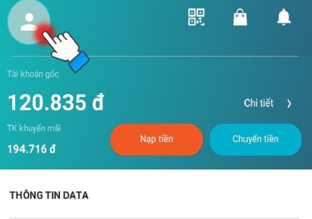 Bước 3: Nhấp vào biểu tượng avatar