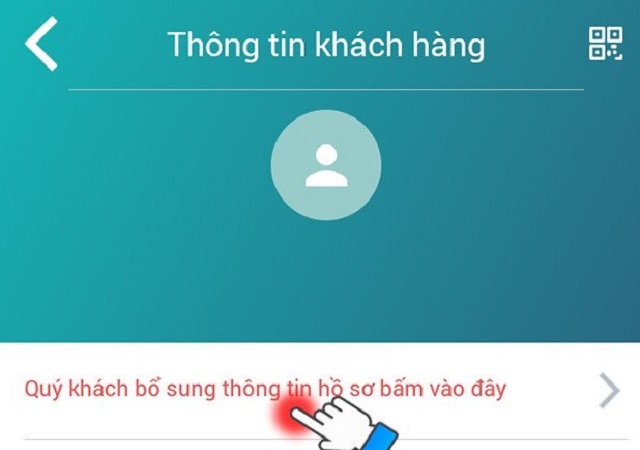 Bước 4: Chọn dòng “Quý khách bổ sung thông tin hồ sơ bấm vào đây”.
