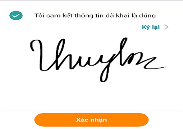 Bước 6: Ký tên và xác nhận