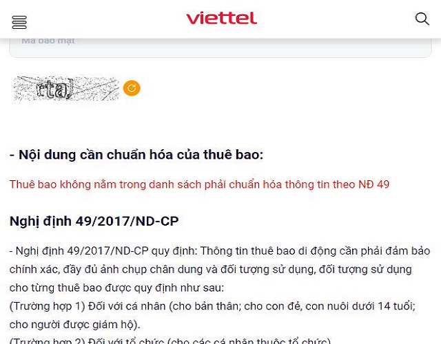 Kết quả không cần phải thay đổi thông tin